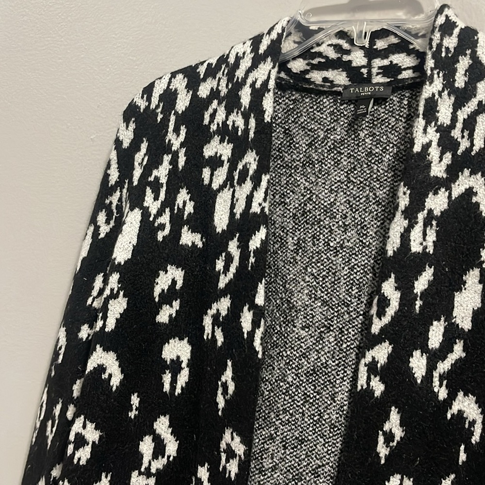 Talbots Open Front Cardigan - Leopard Print Medium - image 4